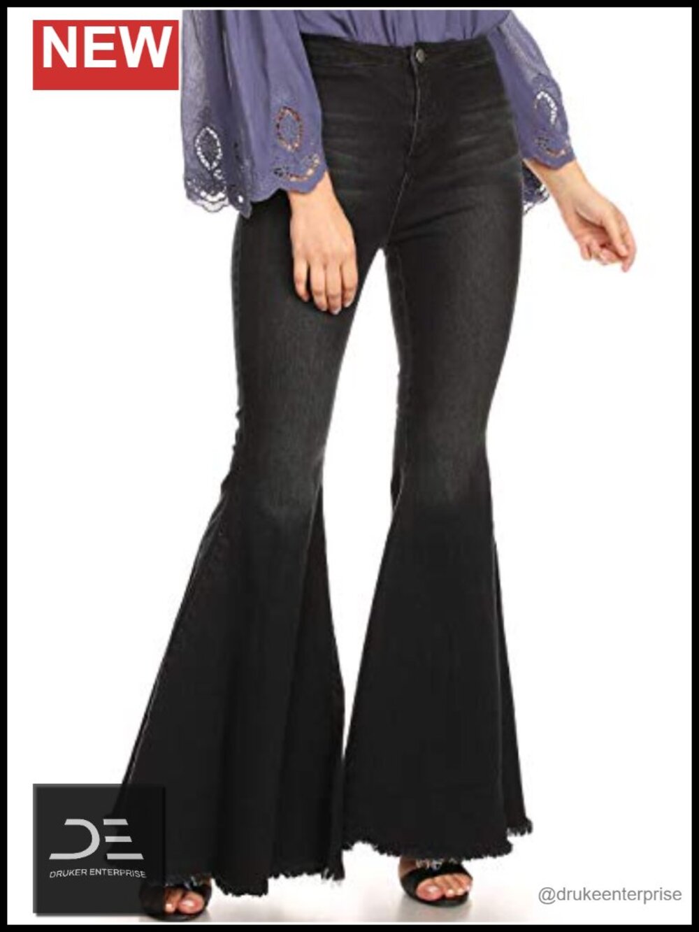 High Waist Long Denim Bell Bottom Jeans Flared Pants Stretchy